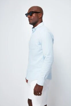 Cloud Chalk Stripe Stretch Oxford Shirt -Outfit And Shoe Sales Store 0EztnykTH9VpqFYdQme8xivWmyblL1rm 1