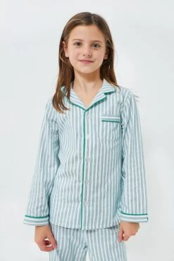 Kids Emerald Ticking Pajama Set -Outfit And Shoe Sales Store 0LGoSWUKSeZPYMLKZbmeqb8sERXYvnEh 1