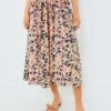 Exclusive Pink Multi Ruffled Maxi Skirt