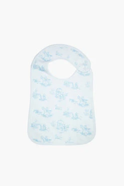 Blue Toile Feeding Bib