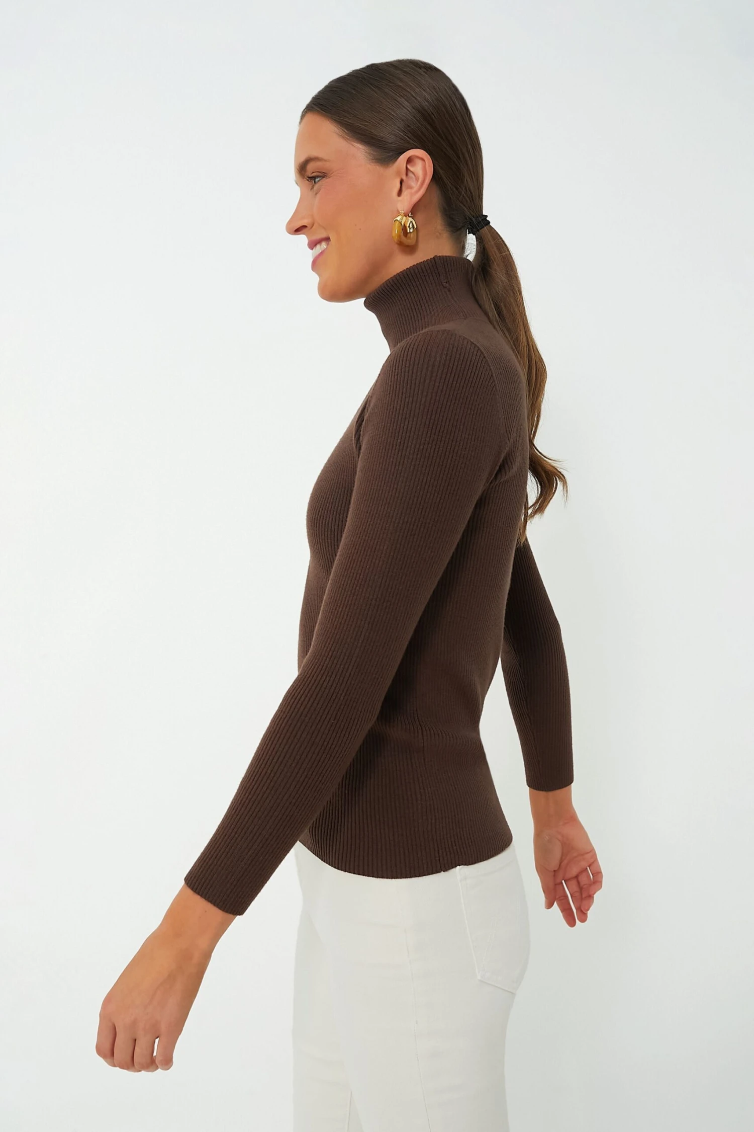 Brown Arlo Ribbed Turtleneck 3 Brown Arlo Ribbed Turtleneck - Image 3