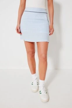 Periwinkle And White Seersucker Skort