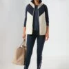 White And Navy Reversible Varsity Vest