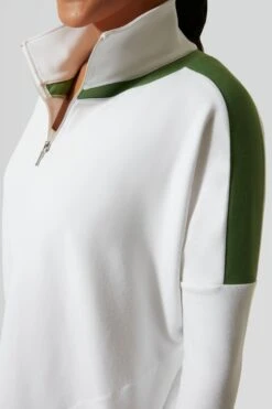 White And French Green Amelie Quarter Zip -Outfit And Shoe Sales Store 1lJvdxCDgB3aaM1JydFMrDpf1ICEvxqp 1