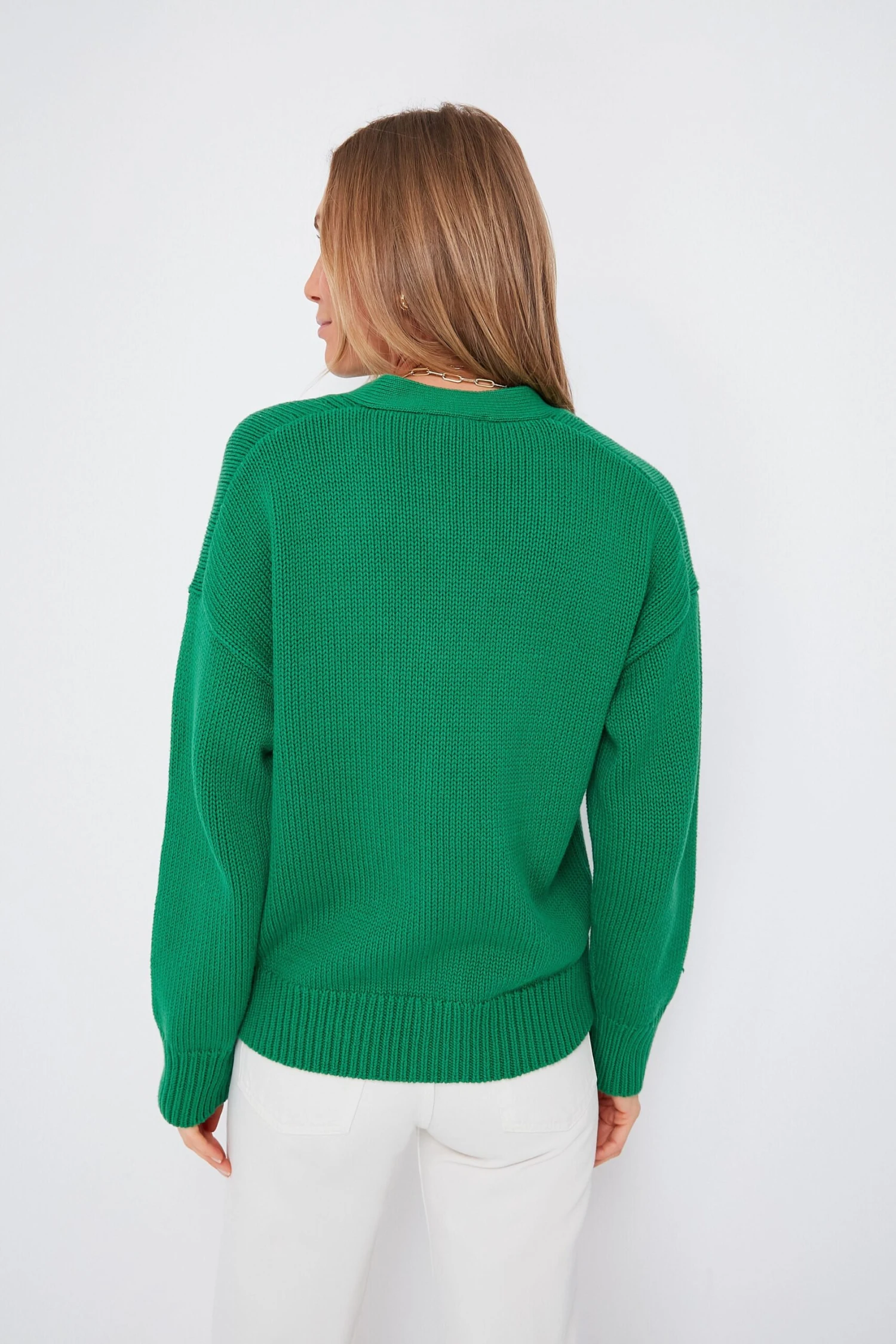 Verdant Green Cotton Emma Cardigan 4 Verdant Green Cotton Emma Cardigan - Image 4