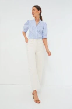 Blue And White Stripe Esti Shirt -Outfit And Shoe Sales Store 2DG81Egiq7TtyuSHFopEvYPlR1sVI43h 1