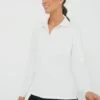 White Long Sleeve Caroline Polo