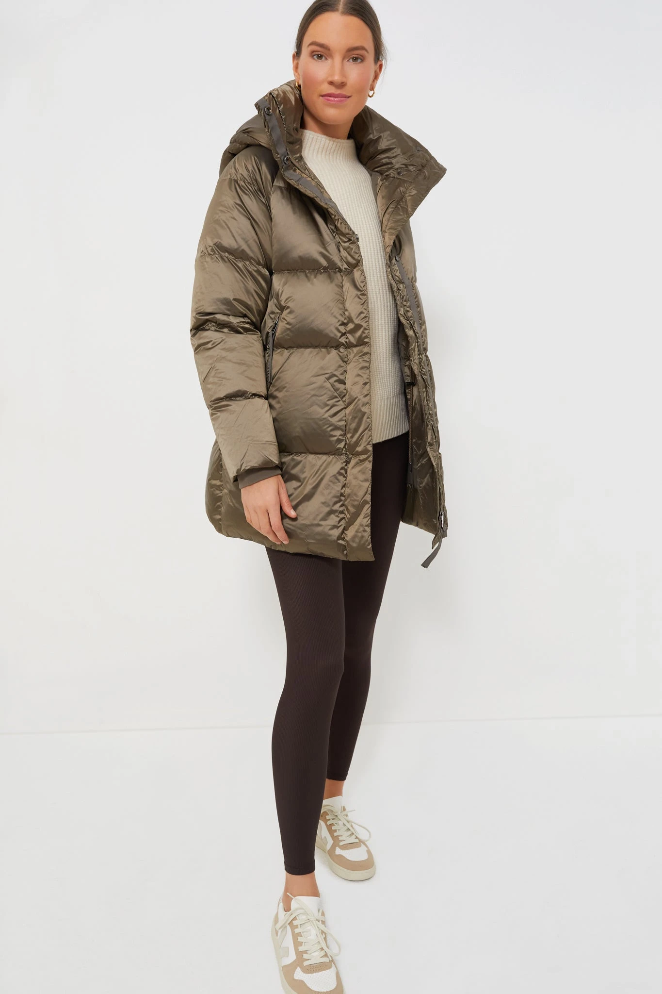 Varley Brushed Olive Metallic Canton Down Jacket 2 Varley Brushed Olive Metallic Canton Down Jacket - Image 2