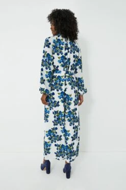 Blue Flower Bouquet Elanda Crepe Georgette Dress -Outfit And Shoe Sales Store 3Dbq5zYGhMPaSsReo42c7lkcVDBp4ryU 1