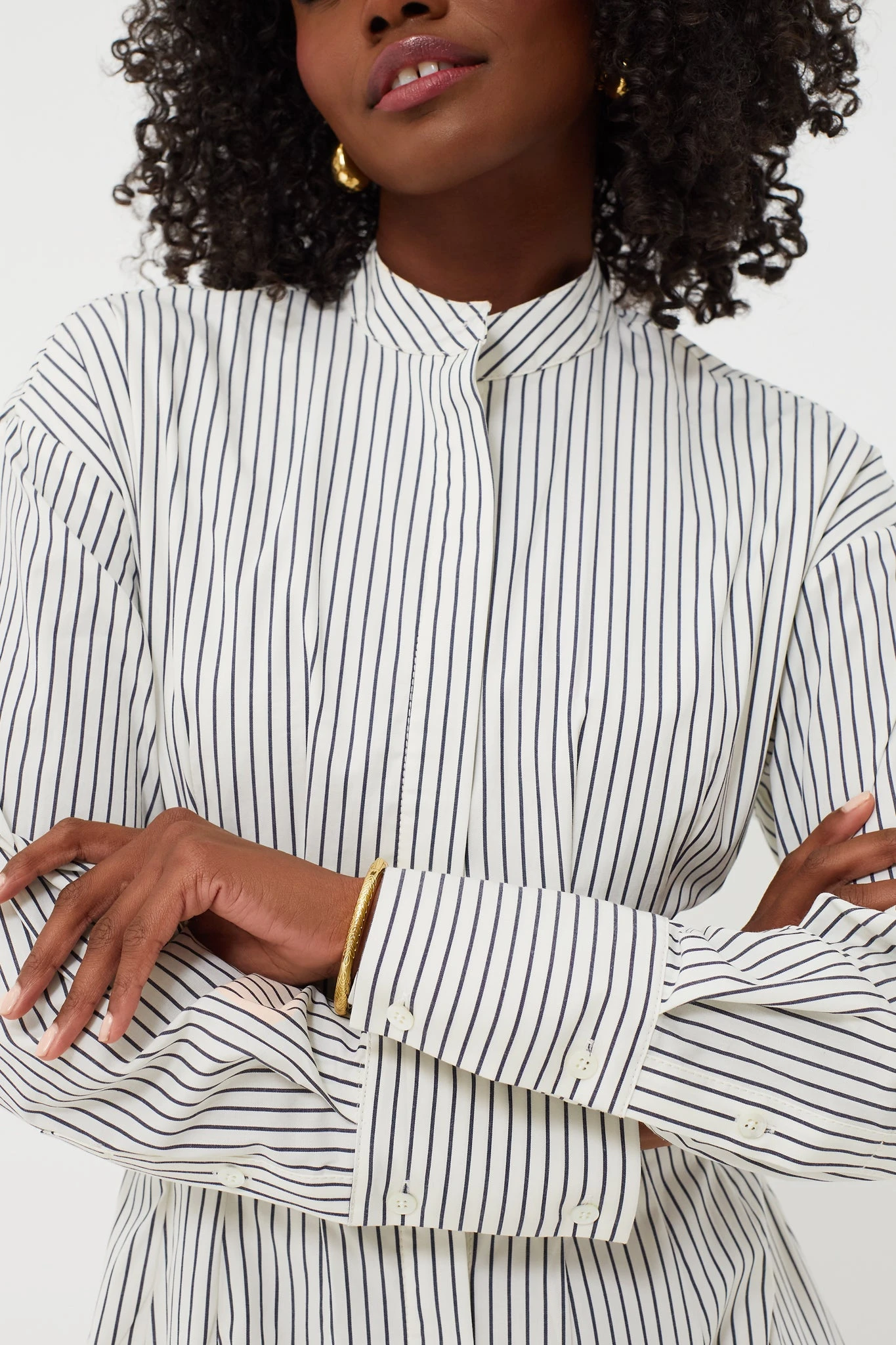 Staud Ivory Micro Stripe Midi Lorenza Dress 5 Staud Ivory Micro Stripe Midi Lorenza Dress - Image 5