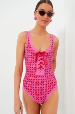 Marysia Orchid Cane Palm Springs Tie Maillot