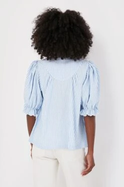 Blue Stripe Selena Blouse -Outfit And Shoe Sales Store 3n7FOZgYDmCSVyHl7XZtONFuNR9gijoM 1