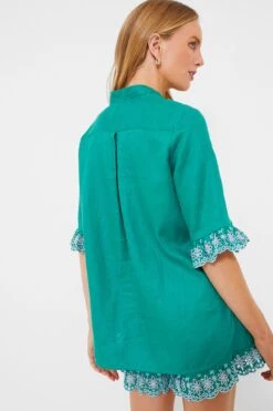 Embroidered Linen Montauk Lounge Shirt -Outfit And Shoe Sales Store 3ri0WqrlLPdRxu4PnIVt2SSBCIEa6Ua4 1
