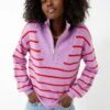 Purple Striped Quarter Zip