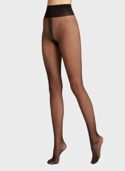 Wolford Black Individual 10 Back Seam Tights