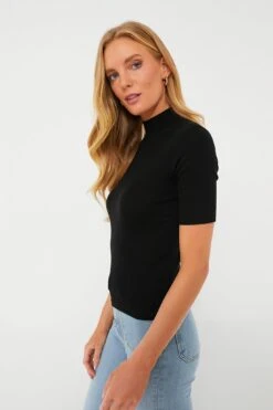 Marine Layer Black Lexi Rib Mock Neck Top -Outfit And Shoe Sales Store 4D9mLYKspvAJZhDC8cKqzuM5dZZBHodZ 1