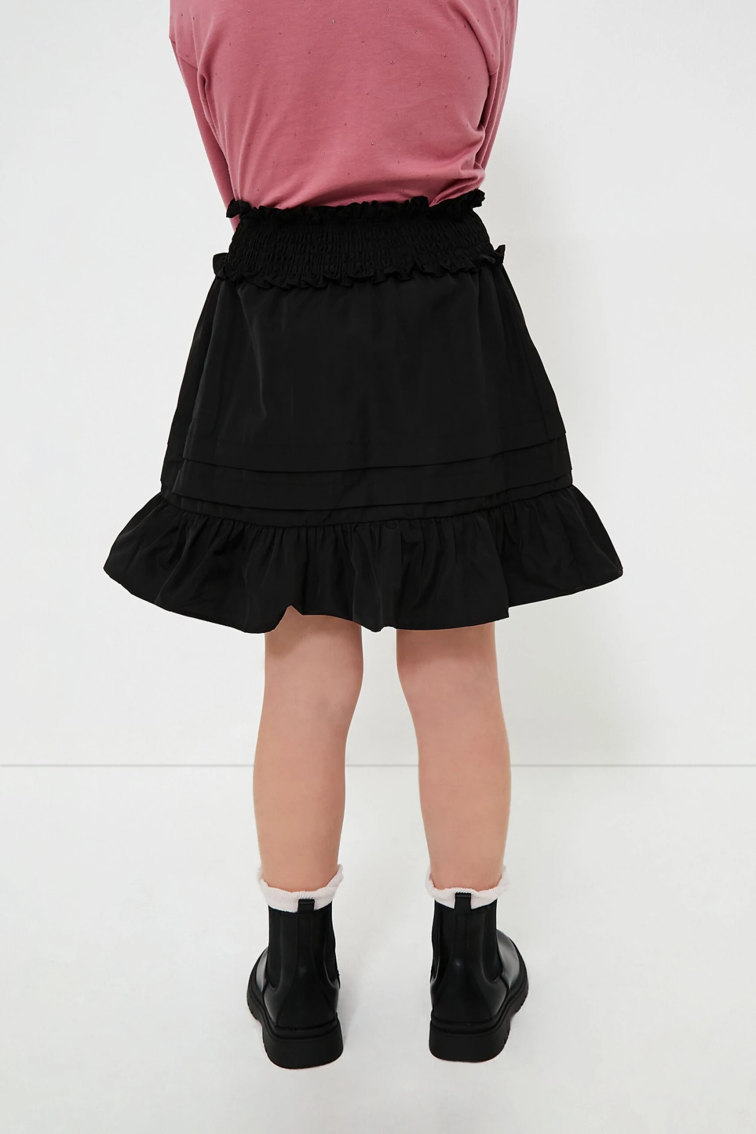 Black Diana Taffeta Smocked Skirt 4 Black Diana Taffeta Smocked Skirt - Image 4