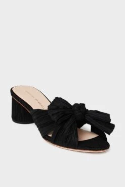 Loeffler Randall Black Emilia Pleated Knot Mules