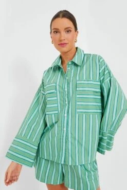 Green Akaia Stripe Tasha Shirt