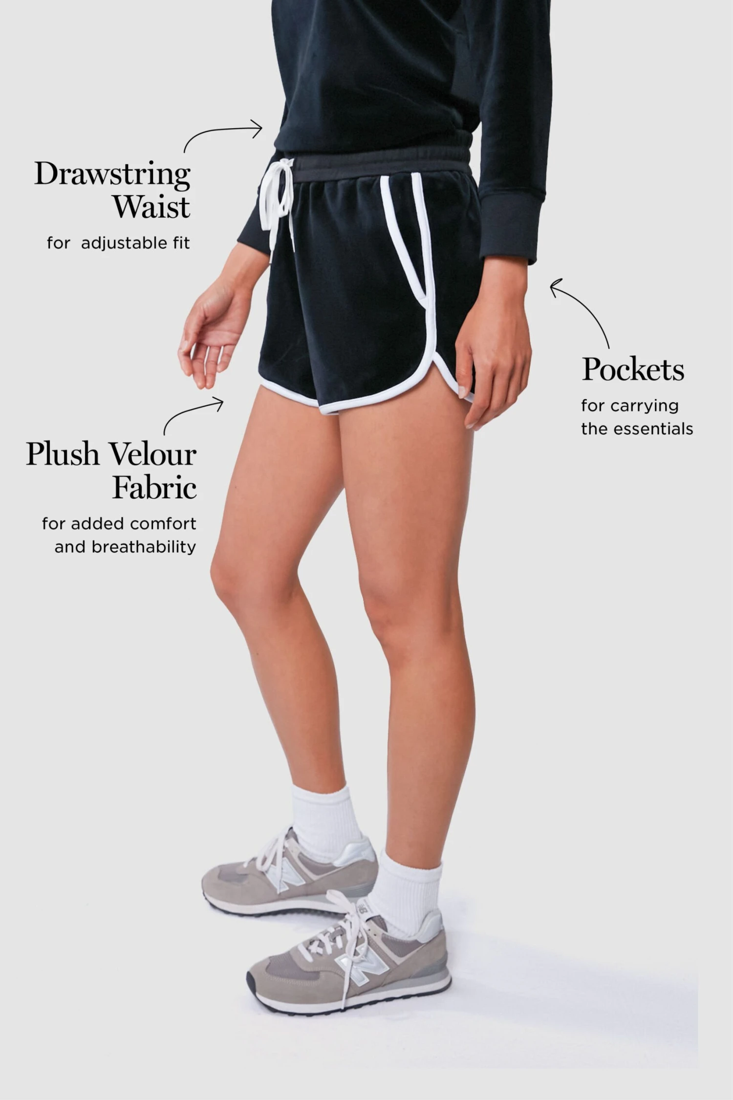 Black And White Piped Anders Short 3 Black And White Piped Anders Short - Image 3