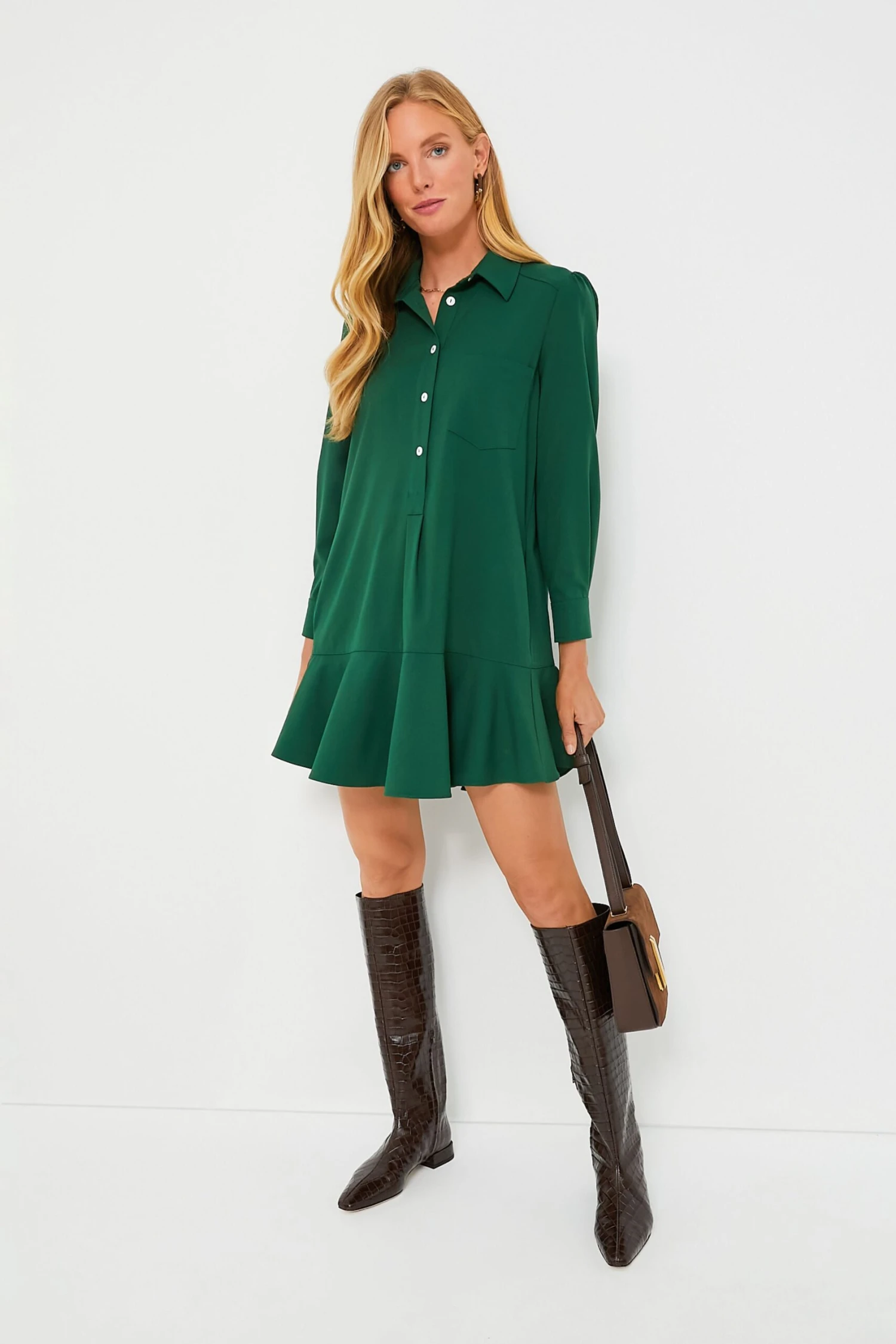 Hunter Green Crepe Callahan Dress 6 Hunter Green Crepe Callahan Dress - Image 6