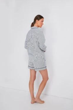 Women's Navy French Ticking Long Sleeve Short Set -Outfit And Shoe Sales Store 5VC9wF8VGpe4KHgsKCuJxDx7AI4yxBGi 1