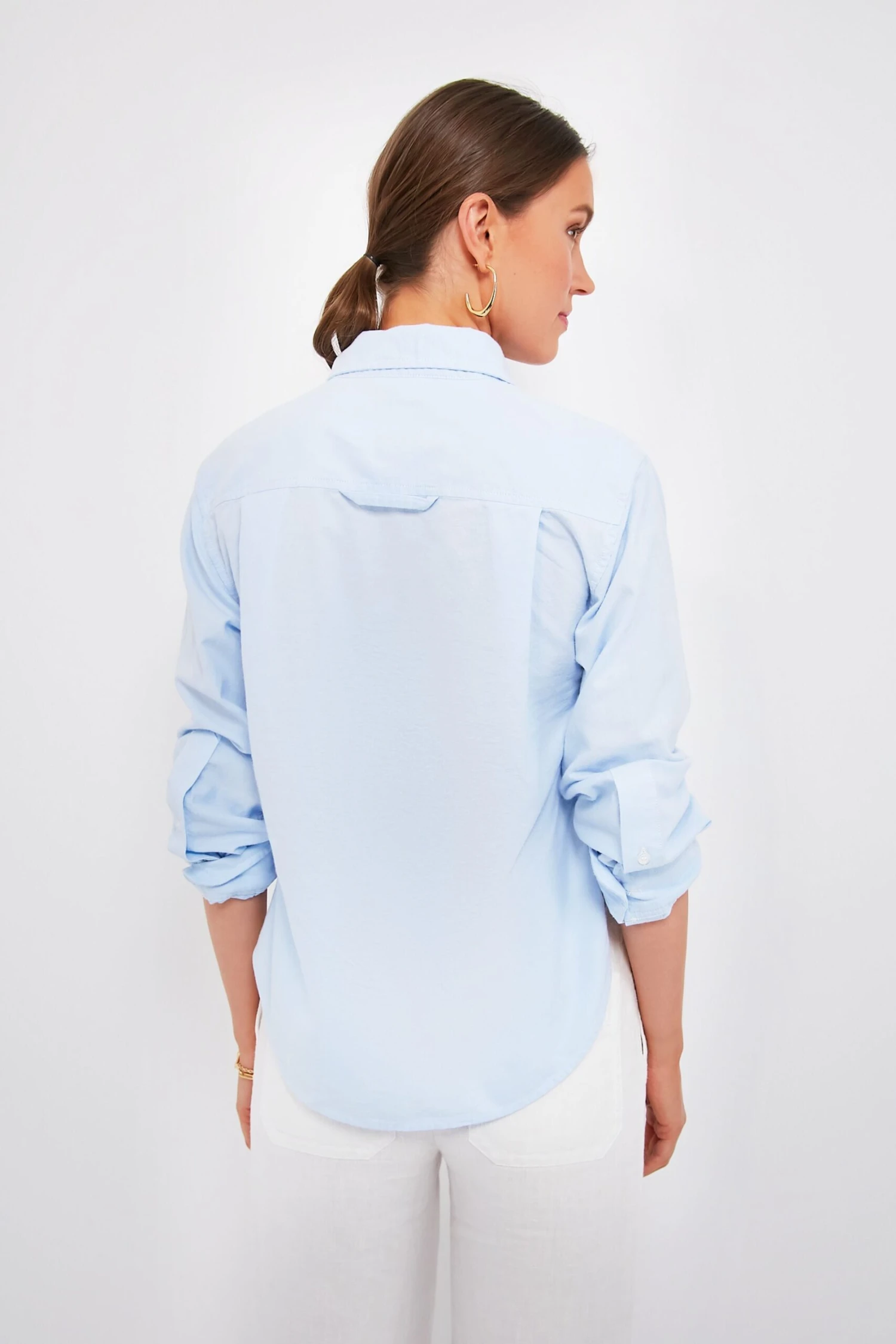 CITIZENS OF HUMANITY Oxford Blue Kayla Shrunken Shirt 4 CITIZENS OF HUMANITY Oxford Blue Kayla Shrunken Shirt - Image 4