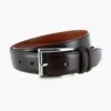Dark Brown Lorenzo 32mm Dropped Edge Leather Belt
