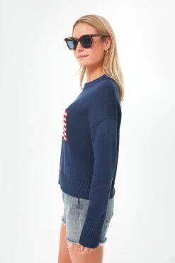 Navy Cropped Americana Sweater -Outfit And Shoe Sales Store 5wSkJxRJ8uLrdbJ7Ejhpfc3XSPxIlL0g 1
