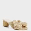 Loeffler Randall Gold Emilia Pleated Knot Mules