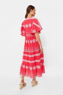 Soleil Red Flirty V-Neck Maxi -Outfit And Shoe Sales Store 6zuF7CzXRX10XvQELldeJITeUWxiCBNv 1