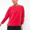 Hot Pink Velour Maggie Pullover