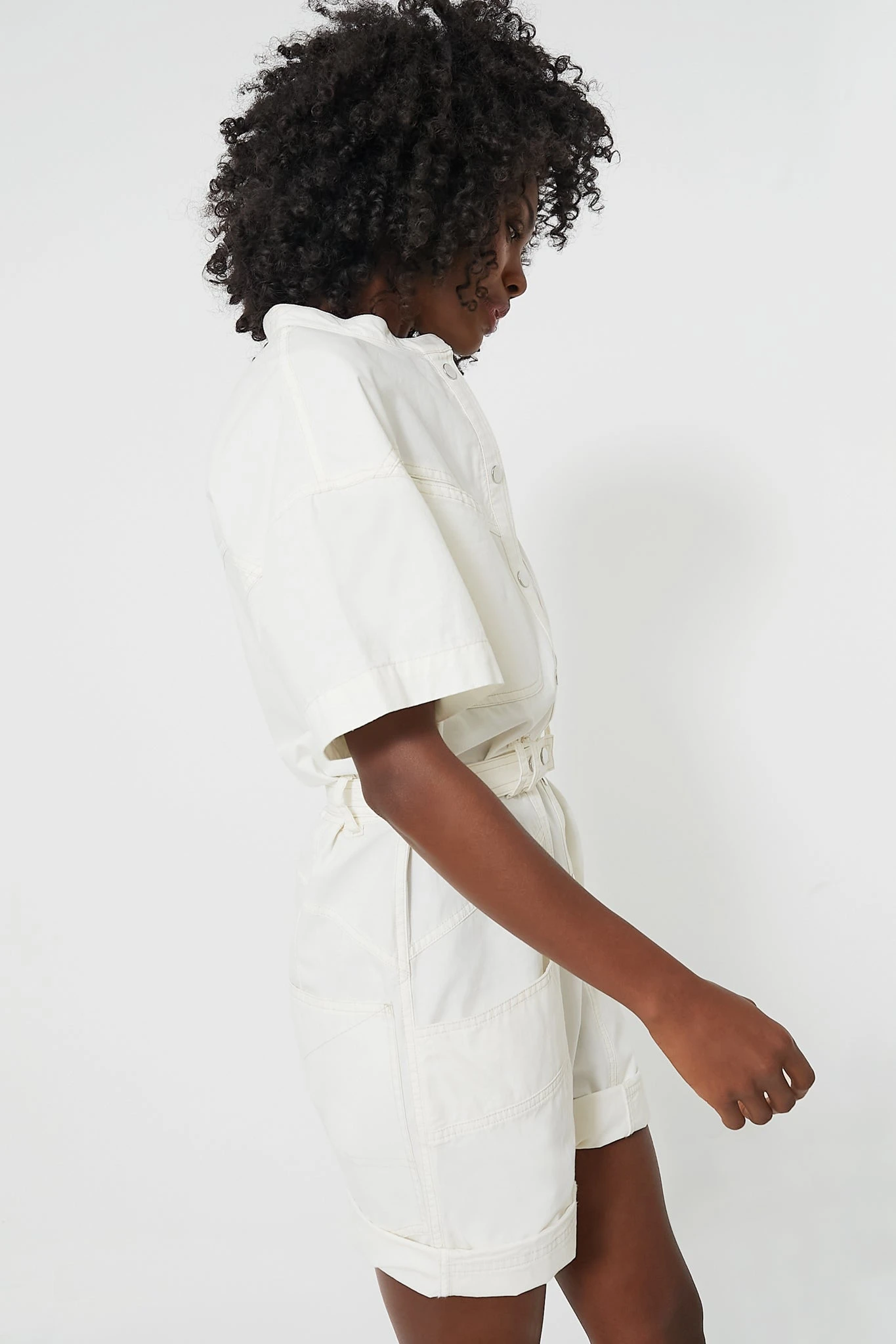 Isabel Marant Etoile Ecru Kiara Summer Cotton Poplin Romper 3 Isabel Marant Etoile Ecru Kiara Summer Cotton Poplin Romper - Image 3