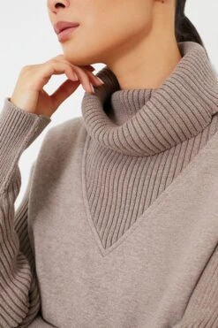 Varley Deep Taupe Marl Ramsey Cowl Neck Sweat -Outfit And Shoe Sales Store 86BT54H1q2kYmSYOoiSZF7qa0aCqydva 1