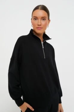 Varley Black Hawley Half Zip Sweater -Outfit And Shoe Sales Store 86EDBRnF72zF9prdCIf0ec0CIaHRSbwJ 1