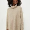 Taupe Turtleneck Soft Sweater