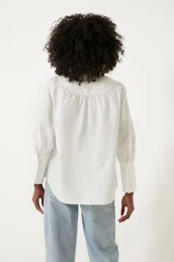 White Poplin Corrigan Blouse -Outfit And Shoe Sales Store 8OU951NEyKSZCSO082tYqMIA3KYXu4AK 1