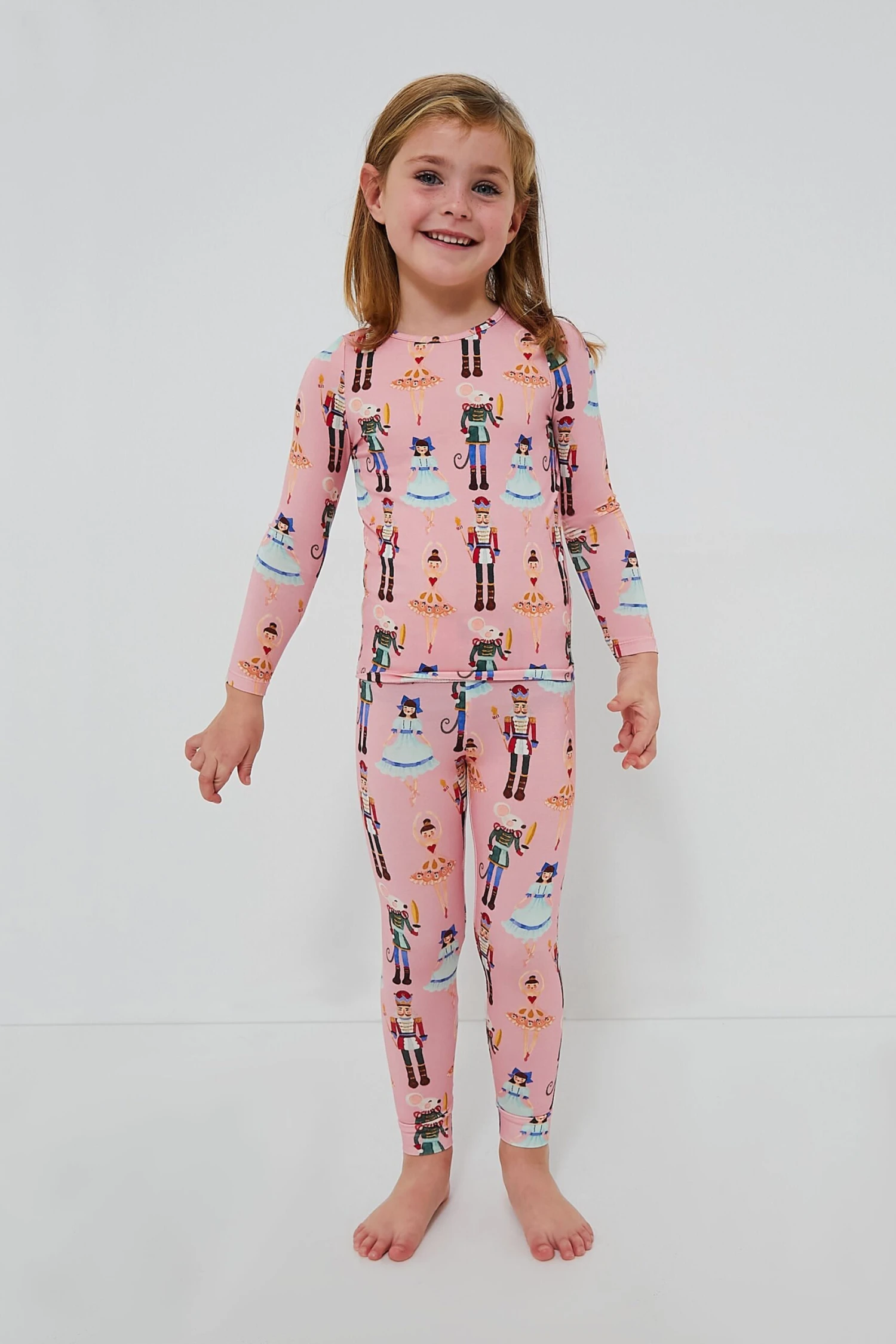Pink Nutcracker Ballet Kids Bamboo PJ Set 1 Pink Nutcracker Ballet Kids Bamboo PJ Set
