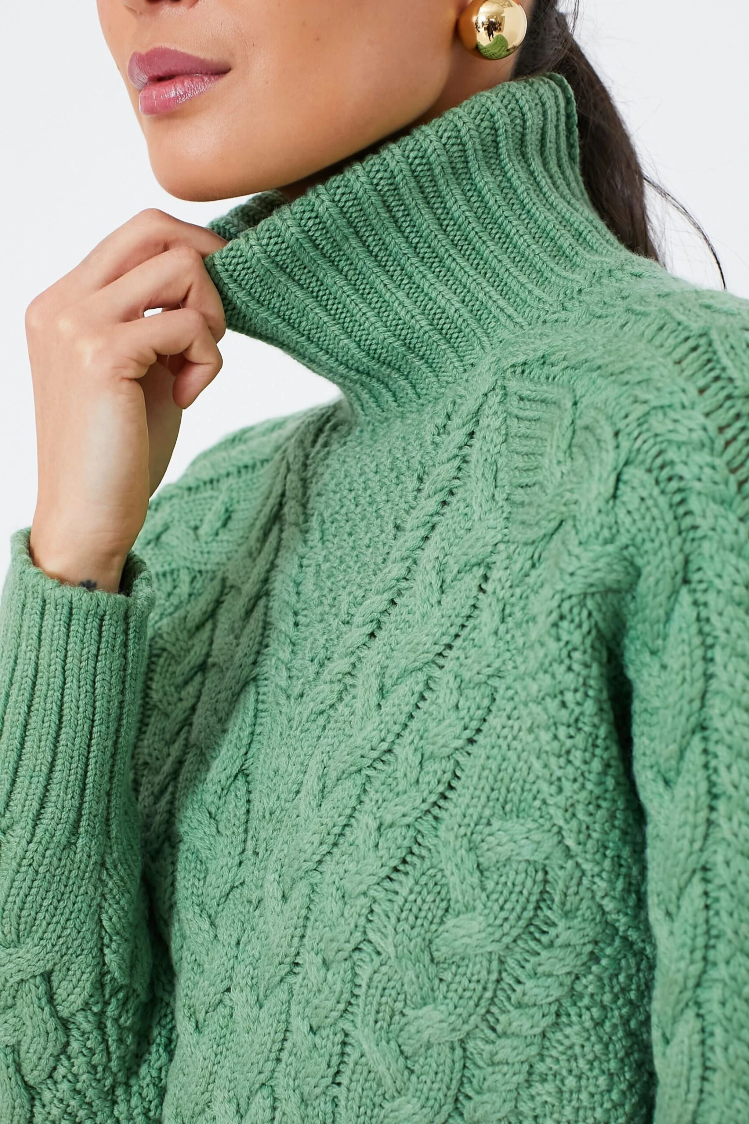 Green Melange Otis Cashfeel Sweater 5 Green Melange Otis Cashfeel Sweater - Image 5