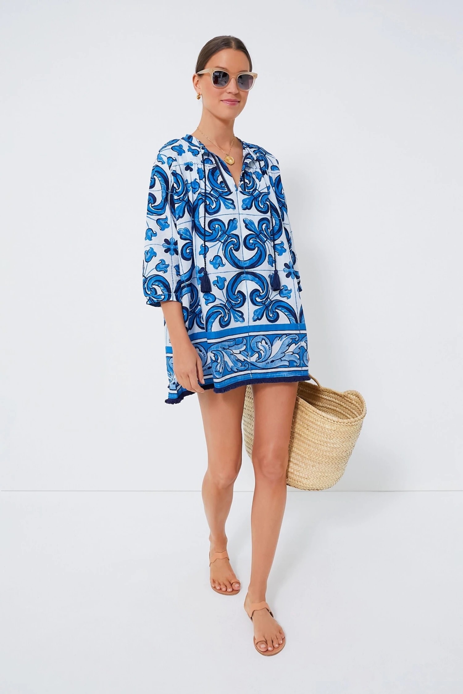 Capri Blue Majolica Tile Bondi Coverup 1 Capri Blue Majolica Tile Bondi Coverup