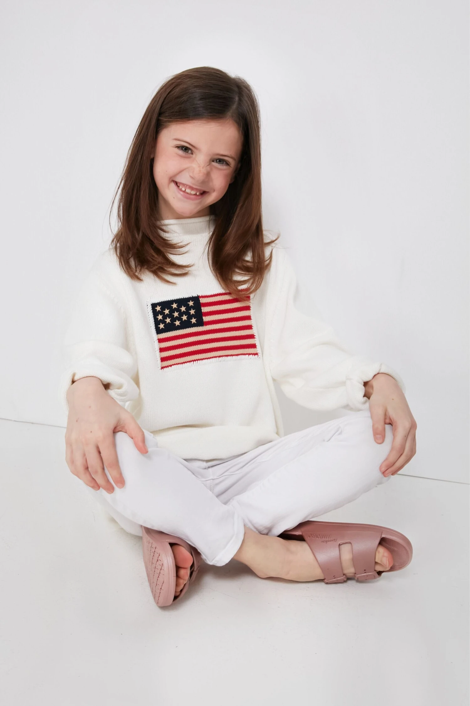Kid's Ivory Americana Sweater 2 Kid's Ivory Americana Sweater - Image 2
