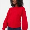 Red Pom Pom Melinda Crewneck Sweater