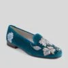 Ink Blue Velvet Banyan Slippers