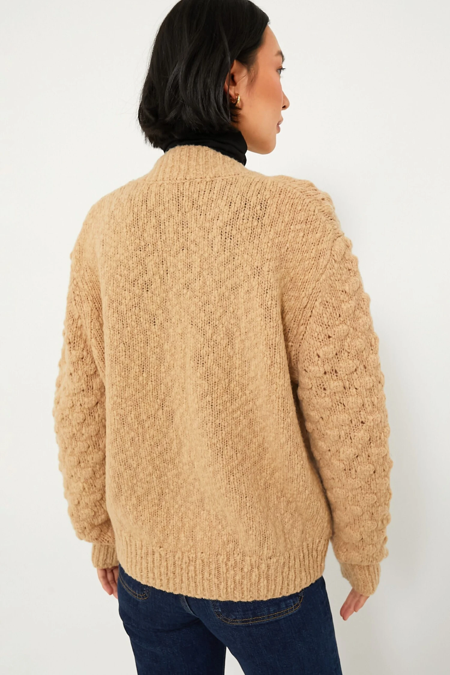 Camel Teresa Bow Tie Long Sleeve Cardigan 4 Camel Teresa Bow Tie Long Sleeve Cardigan - Image 4