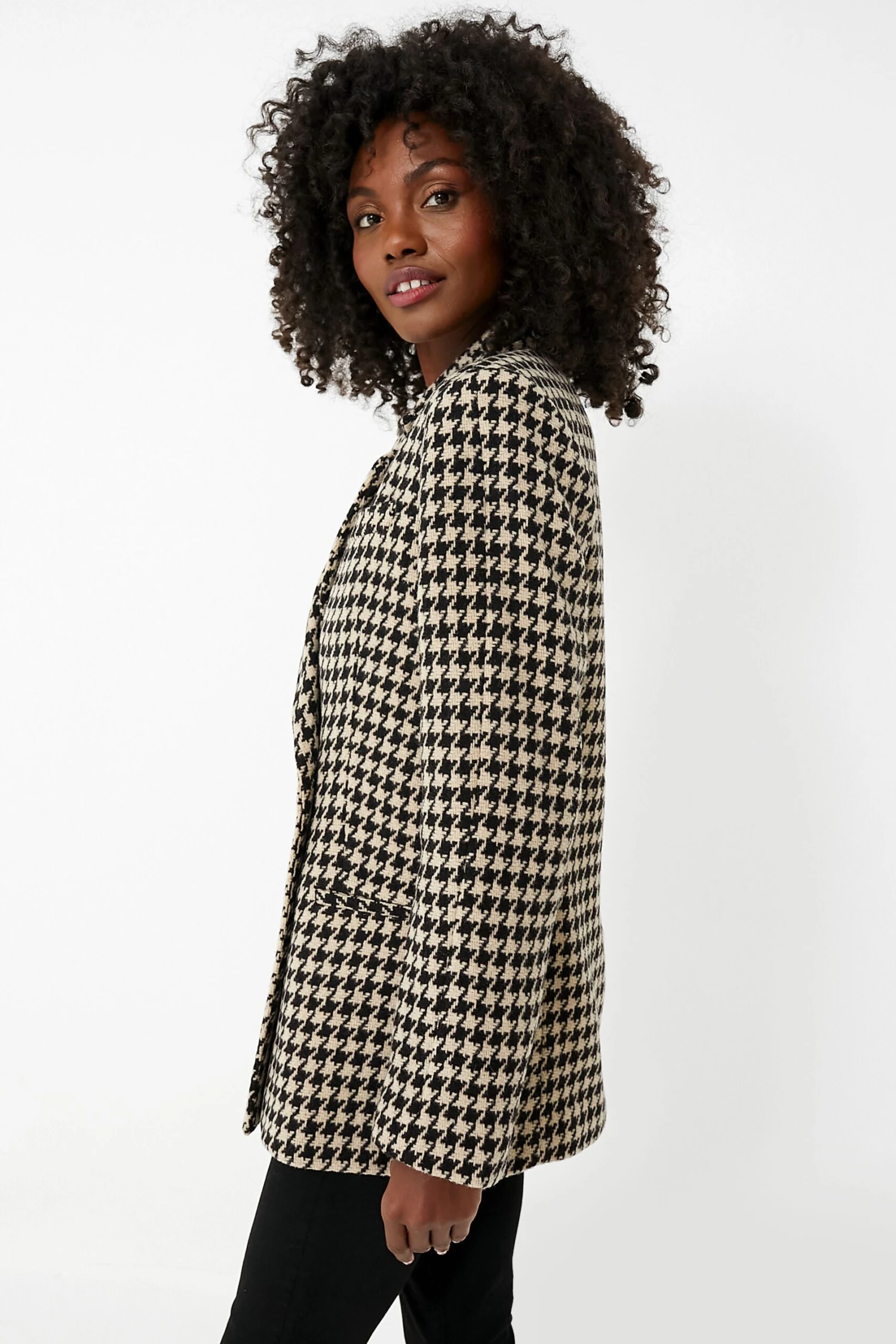 ANINE BING Black And Nude Houndstooth Kaia Blazer 3 ANINE BING Black And Nude Houndstooth Kaia Blazer - Image 3