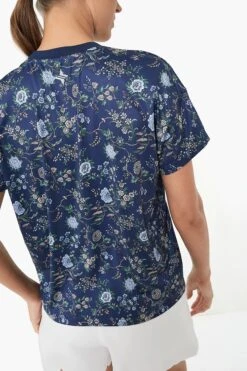 Navy Wildflower Short Sleeve Ryan Boyfriend Tee -Outfit And Shoe Sales Store 9yOvSH5eoZrjDuGWgawXFzhJZH56Na3u 1
