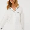 Eberjey Ivory Gisele Long Sleeve Short PJ Set