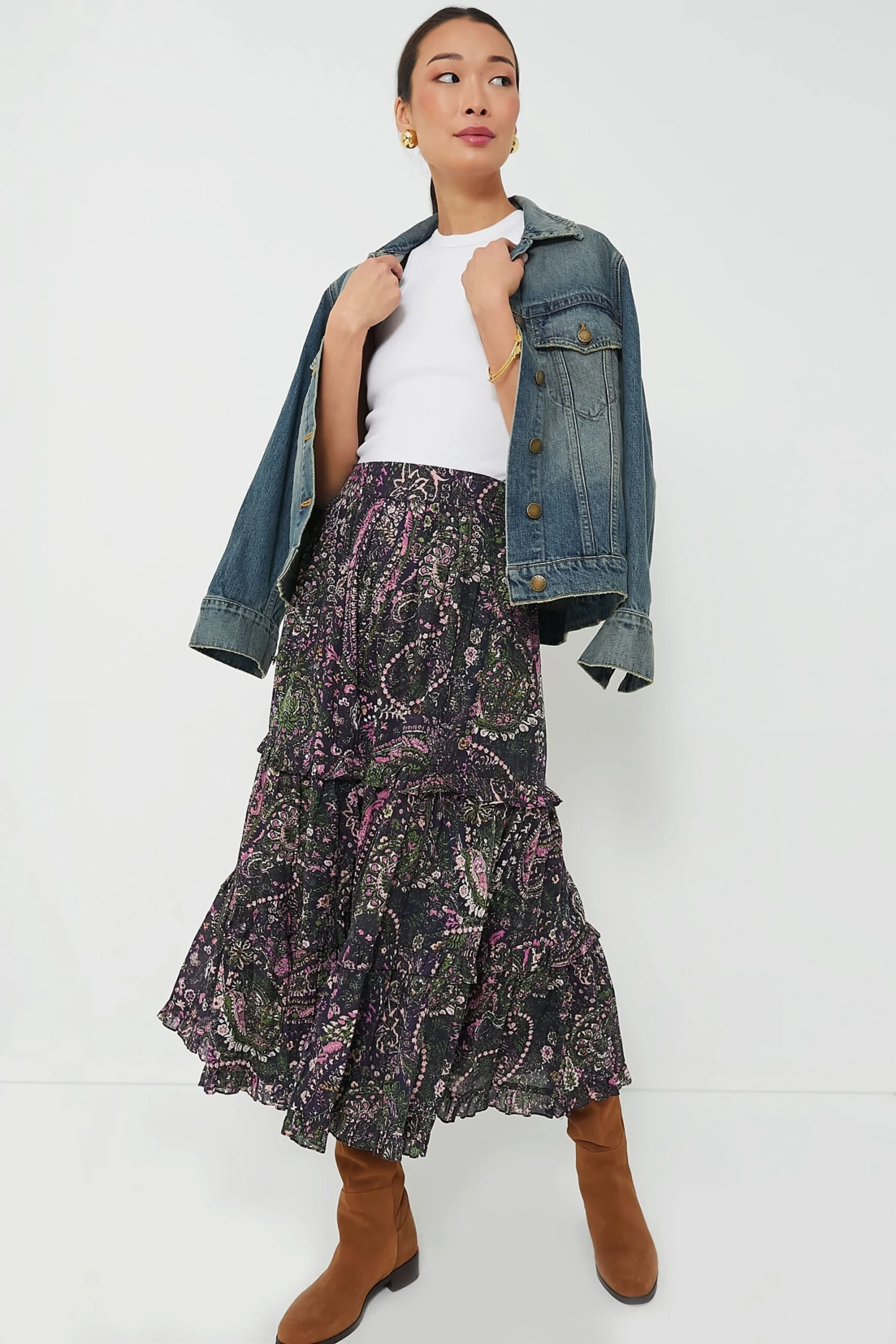 Caymen Paisley Purple Darcy Ankle Skirt 2 Caymen Paisley Purple Darcy Ankle Skirt - Image 2