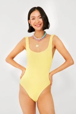 Yellow Square Neck One Piece
