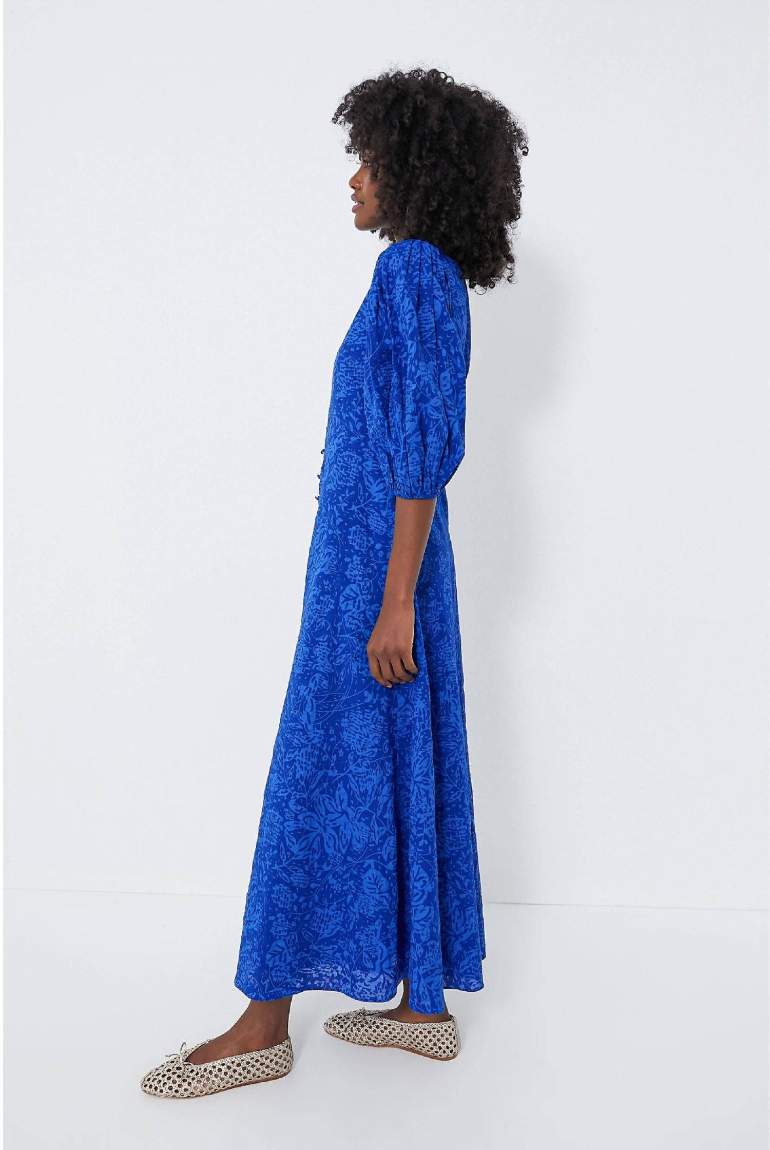 Royal Blue Button Front Brady Maxi Dress 4 Royal Blue Button Front Brady Maxi Dress - Image 4